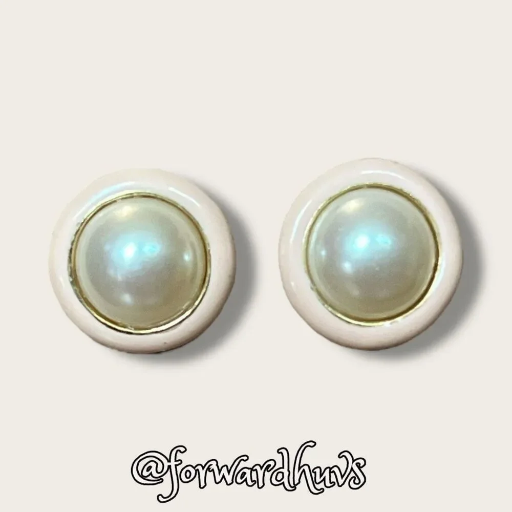 Bundle Sale 3 for $15 | Vintage Gold-Tone and Faux Pearl Stud Earrings